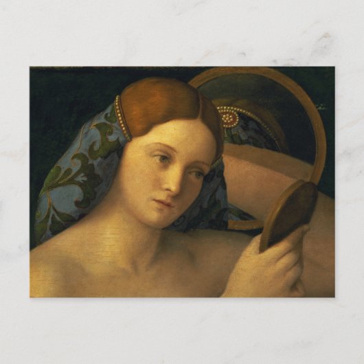 Junge Frau auf ihrer Toilette Postkarte (Vorderseite)