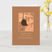 Junge Frau auf Shoji Screen Vollmond & Moncakes Karte (Gelbe Blume)