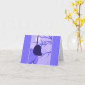 Junge Frau bei Shoji Screen WINTER Blank Note Karte (Gelbe Blume)