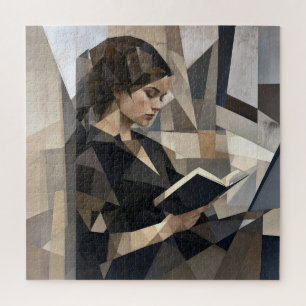 Junge Frau beim Lesen eines Buches Puzzle