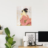 Junge Frau bläst eine Glasröhre Kitagawa Utamaro Poster (Heimbüro)