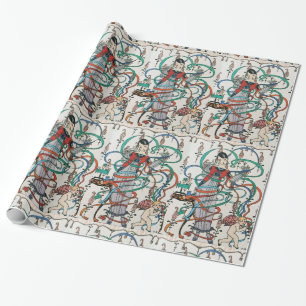 JUNGE FRAU,BUNTE BANDEROLEN,CUPID Geburtstag Geschenkpapier