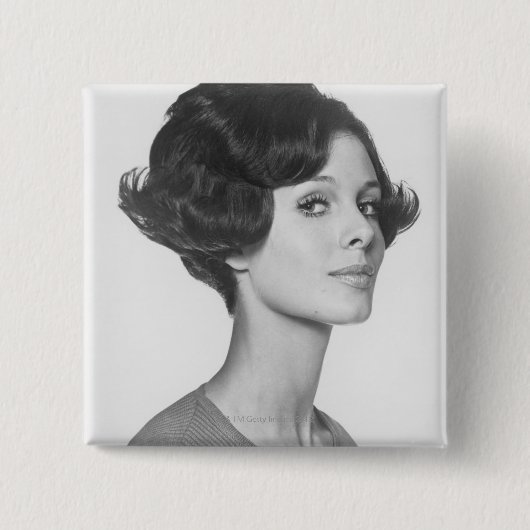 Junge Frau Button (Vorderseite)