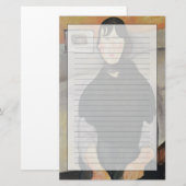 Junge Frau der Leute Briefpapier (Vorne/Hinten)