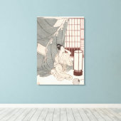 Junge Frau, die durch ihr Moskitonetz kniete, 1766 Leinwanddruck (Insitu (Holzboden))