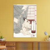 Junge Frau, die durch ihr Moskitonetz kniete, 1766 Leinwanddruck (Insitu (Wohnzimmer))