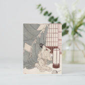 Junge Frau, die durch ihr Moskitonetz kniete, 1766 Postkarte (Stehend Vorderseite)