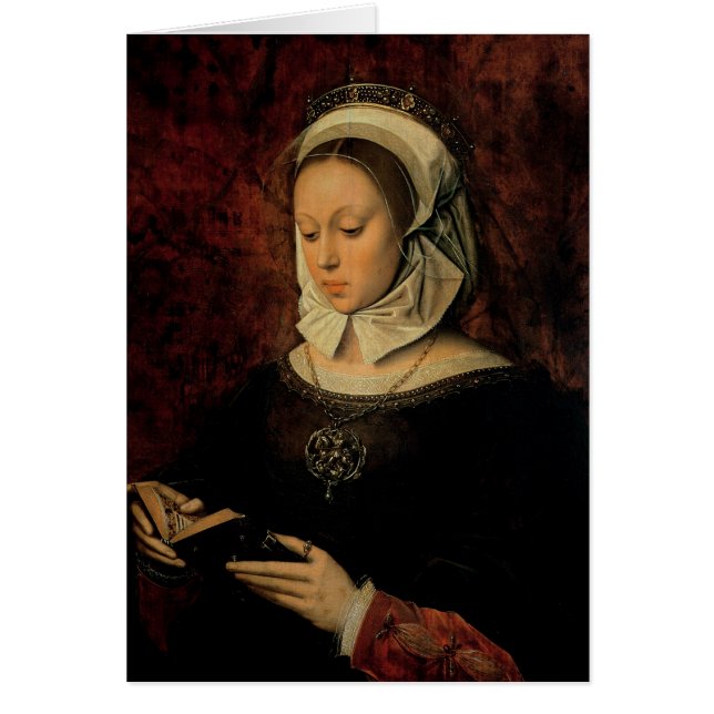 Junge Frau, die ein Buch der Stunden (Öl, liest (Vorne)