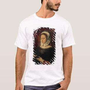 Junge Frau, die ein Buch der Stunden (Öl, liest T-Shirt