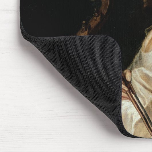 Junge Frau, die eine Viola-DA-Gambe spielt Mousepad (Ecke)