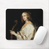 Junge Frau, die eine Viola-DA-Gambe spielt Mousepad (Mit Mouse)