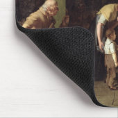 Junge Frau, die einer unglücklichen Familie hilft Mousepad (Ecke)