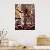 Junge Frau, die in Karnak die heiligen Ibisen fütt Poster (Küche)