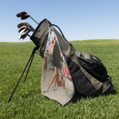 Junge Frau feiert Sieg (Vincenzo Irolli) Golfhandtuch (Gras)