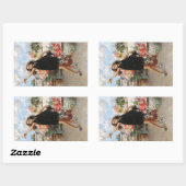 Junge Frau feiert Sieg (Vincenzo Irolli) Rechteckiger Aufkleber (Blatt)