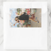 Junge Frau feiert Sieg (Vincenzo Irolli) Rechteckiger Aufkleber (Tasche)