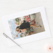 Junge Frau feiert Sieg (Vincenzo Irolli) Rechteckiger Aufkleber (Umschlag)