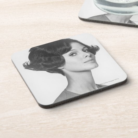 Junge Frau Getränkeuntersetzer (Linke Seite)