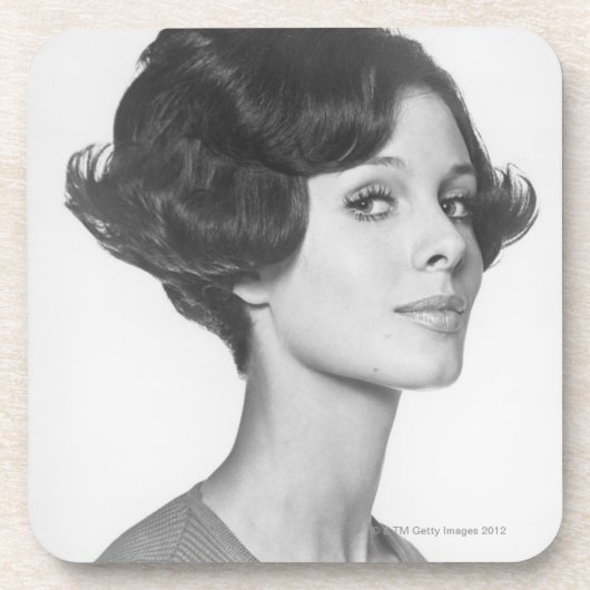 Junge Frau Getränkeuntersetzer (Vorderseite)