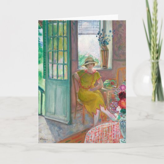 Junge Frau im blühenden Innern | Henri Lebasque Karte (Vorderseite)