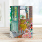 Junge Frau im blühenden Innern | Henri Lebasque Karte