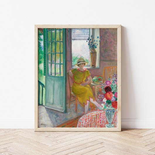 Junge Frau im blühenden Innern | Henri Lebasque Poster