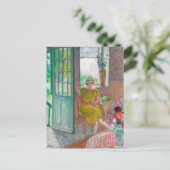 Junge Frau im blühenden Innern | Henri Lebasque Postkarte (Stehend Vorderseite)