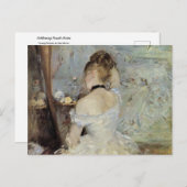 Junge Frau im Spiegel von Berthe Morisot Postkarte (Vorne/Hinten)