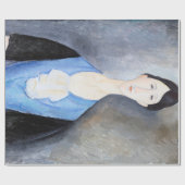 Junge Frau in Blau, Modigliani Geschenkpapier (Flach)