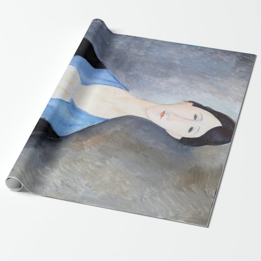 Junge Frau in Blau, Modigliani Geschenkpapier (Ungerollt)