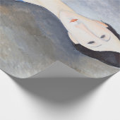 Junge Frau in Blau, Modigliani Geschenkpapier (Ecke)