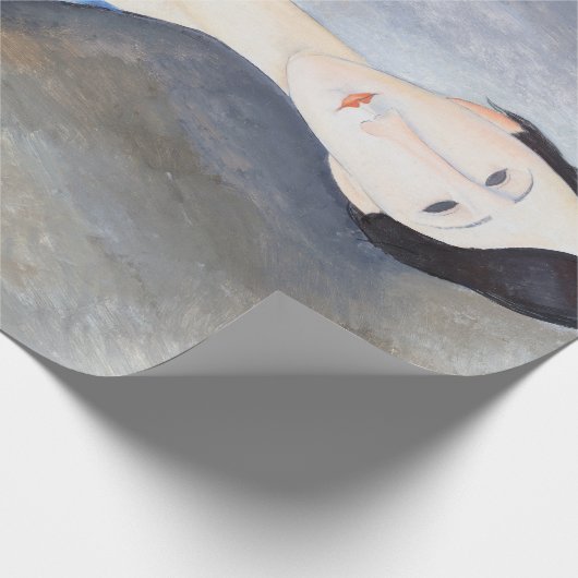Junge Frau in Blau, Modigliani Geschenkpapier (Ecke)