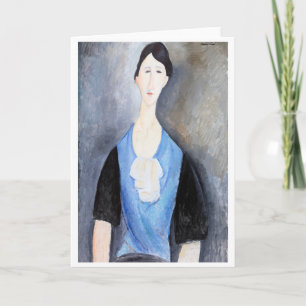 Junge Frau in Blau, Modigliani Karte