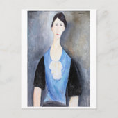 Junge Frau in Blau, Modigliani Postkarte (Vorderseite)