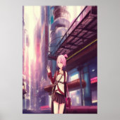 Junge Frau in der Stadt | AI Art Poster (Vorne)