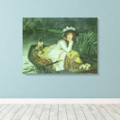 Junge Frau in einem Boot, oder Reflections, c.1870 Leinwanddruck (Insitu (Holzboden))