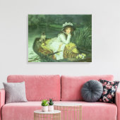 Junge Frau in einem Boot, oder Reflections, c.1870 Leinwanddruck (Insitu (Wohnzimmer))