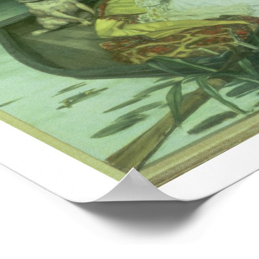 Junge Frau in einem Boot, oder Reflections, c.1870 Poster (Ecke)