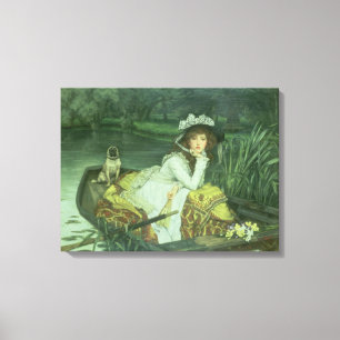 Junge Frau in einem Boot oder Reflexionen, c.1870 Leinwanddruck
