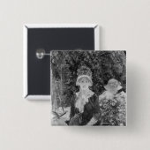 Junge Frau in einem Garten, 1883 Button (Vorne & Hinten)