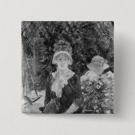 Junge Frau in einem Garten, 1883 Button (Vorderseite)