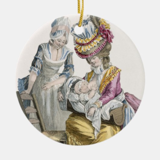 Junge Frau in einem Kleid "ein La Levite" stillend Keramik Ornament (Vorne)