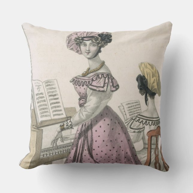 Junge Frau in einem rosa Organdy-Kleid getrimmt Kissen (Vorderseite)