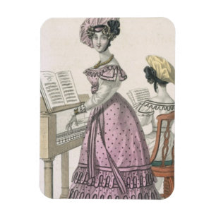 Junge Frau in einem rosa Organdy-Kleid getrimmt Magnet