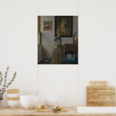 Junge Frau in einer Jungfrau — Vermeer Poster (Küche)