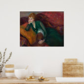 Junge Frau in Grün, William James Glackens Poster (Küche)