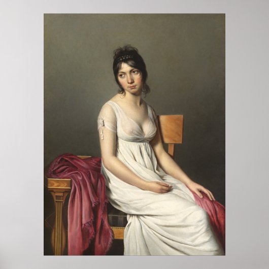 Junge Frau in Weiß, Jacques-Louis David Fine Art Poster (Vorne)