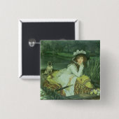 Junge Frau James Tissots | in einem Boot oder Button (Vorne & Hinten)