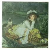 Junge Frau James Tissots | in einem Boot oder Fliese (Vorderseite)