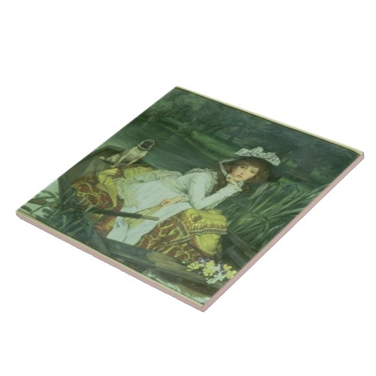 Junge Frau James Tissots | in einem Boot oder Fliese (Seite)